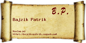 Bajzik Patrik névjegykártya